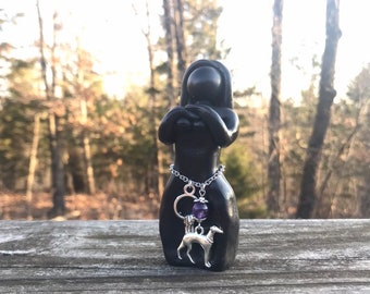 Hecate Muse Goddess Sculpture (Hekate, crone, wisdom, priestess, crossroads, statue, figurine)