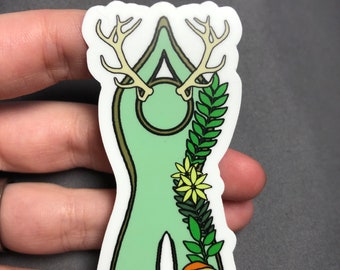 Spring Horned God Sticker, Story God (Beltane, Divine Masculine, Herne, Cernunnos, journal, story god, Brigid's Grove, story goddess)