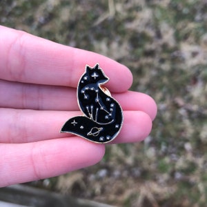 Celestial Fox Pin (brooch, wiccan, witch, enamel, goddess pin, story goddess, goddess grid, flair)