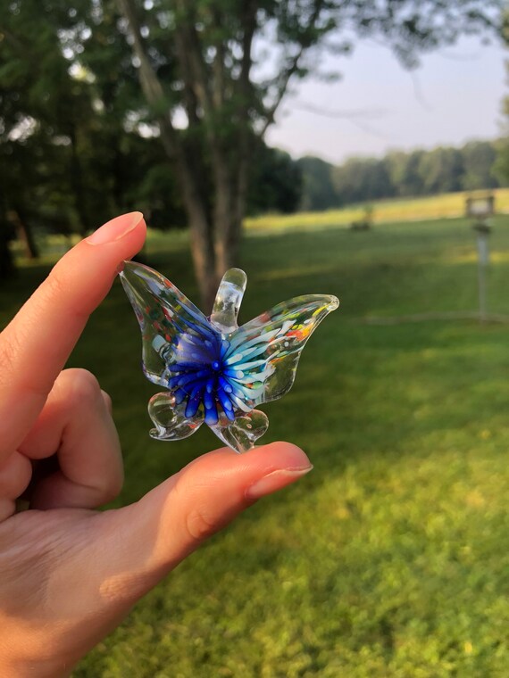 Glass Flower Burst Butterfly Pendant divine Feminine Menopause