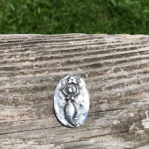 Dream Goddess Pewter Charm, charms of Avalon priestess, wiccan, pagan, ceremony, goddess image 1