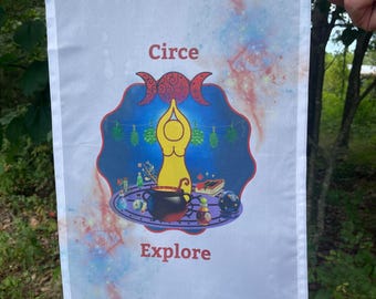 Circe Goddess Explore Blessing Prayer Flag (goddess banner, priestess, pagan, altar cloth, shrine)