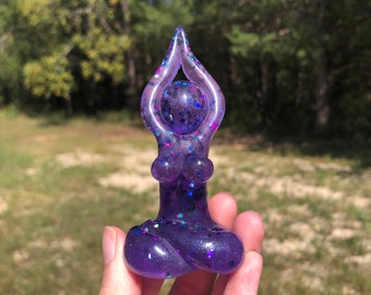 Spellbound Samhain - Meditation Goddess - Semi-Transparent Purple Shimmer with Glitter Blend (Fall equinox, Autumn, Halloween, figurine)