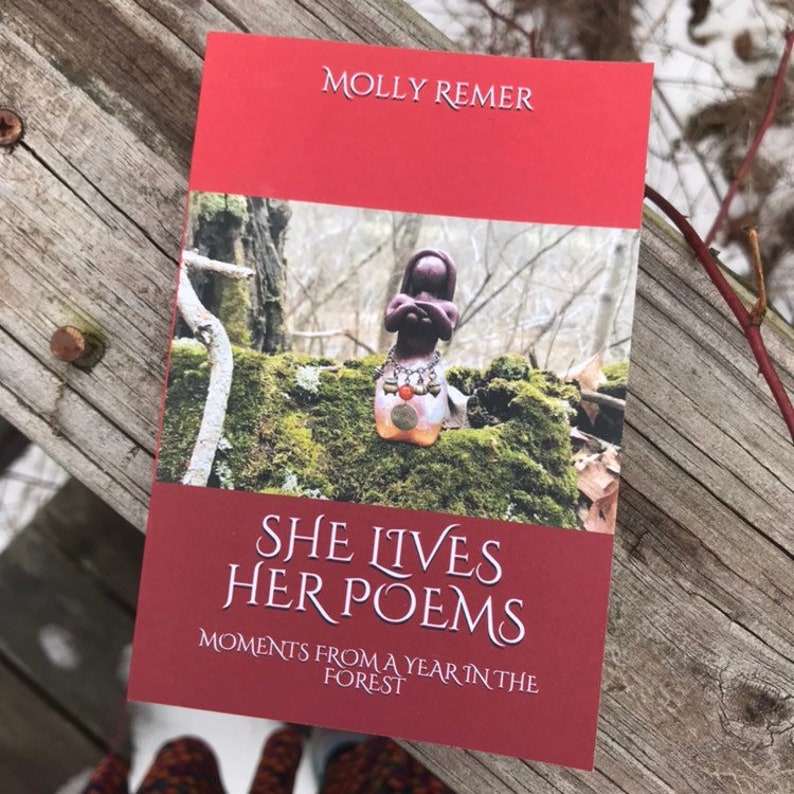 She Lives Her Poems Poetry Book, pocket edition ritual, earth-based, goddess, thealogy, ecofeminism, nature image 2