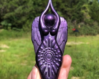 Sovereign Winged The Morrigan Goddess Statue (statue, crow, raven, warrior goddess, Great Queen, wisdom, priestess)