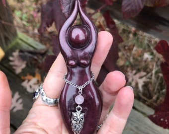 Lilith Goddess Statue (statue, owl, Lillith, Eve, Ishtar, wisdom, priestess, dark moon, queen)