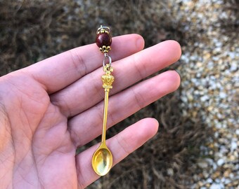 Extra Spoon charm/pendant - bronze-tone, silver-tone, gold-tone (mental health, mother blessing, women's circle, ancient goddess)