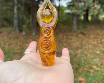 Harvest Moon Sacred Companion Statue (sculpture, nonbinary, spiral, sacred path, story goddess)
