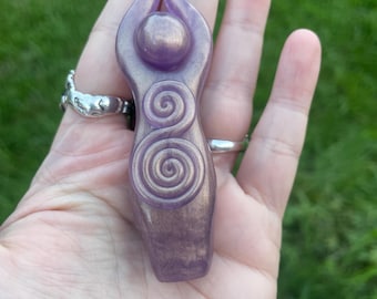 CLASSIC Kuan Yin Sacred Companion Statue, Lavender (Kwan Yin, Quan Yin, Kuanyin, Priestess, nonbinary, Buddha, compassion, lotus)