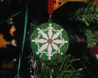 Limited Edition Holiday Connection Goddess Mandala Ornament (enamel, story goddess, goddess grid, flair, Celtic goddess)