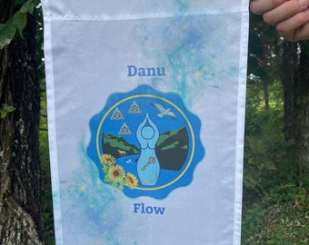 Danu Goddess Flow Blessing Prayer Flag (goddess banner, priestess, pagan, altar cloth, shrine)