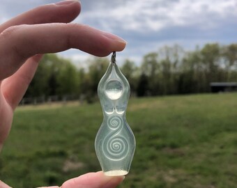 NEW style Mini Shakti Goddess Pendant, Semi-Transparent/Clear (goddess, sacred feminine, priestess, women's circle, pendant)