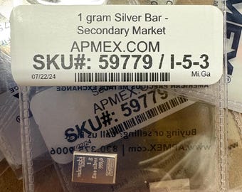 1 gram SILVER BAR  .999 silver Valcambi