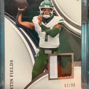 2025 Panini Immaculate Justin Fields Jumbo Patch /99 #91 New York Jets 92/99