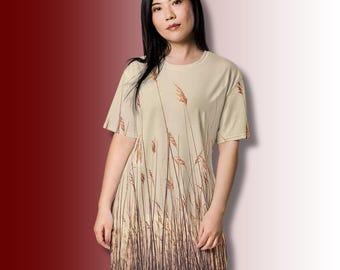 open lace back dress Brown Oversized Pocket Front Midi T-Shirt Dress main image 1