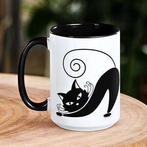 Black Cat Coffee Mug, Vintage Cat Mug, Cat Lover Mug, Gift for Cat Lovers, Cat Gift, Cat Coffee Mug, Cute Cat Mug, Coffee Mug for Cat Owner