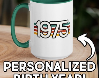 Gepersonaliseerde retro koffiemok verjaardagsjaar