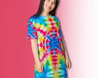 oversized tie dye t shirt dress Damson Madder Oversized Tie Dye T-shirt dress