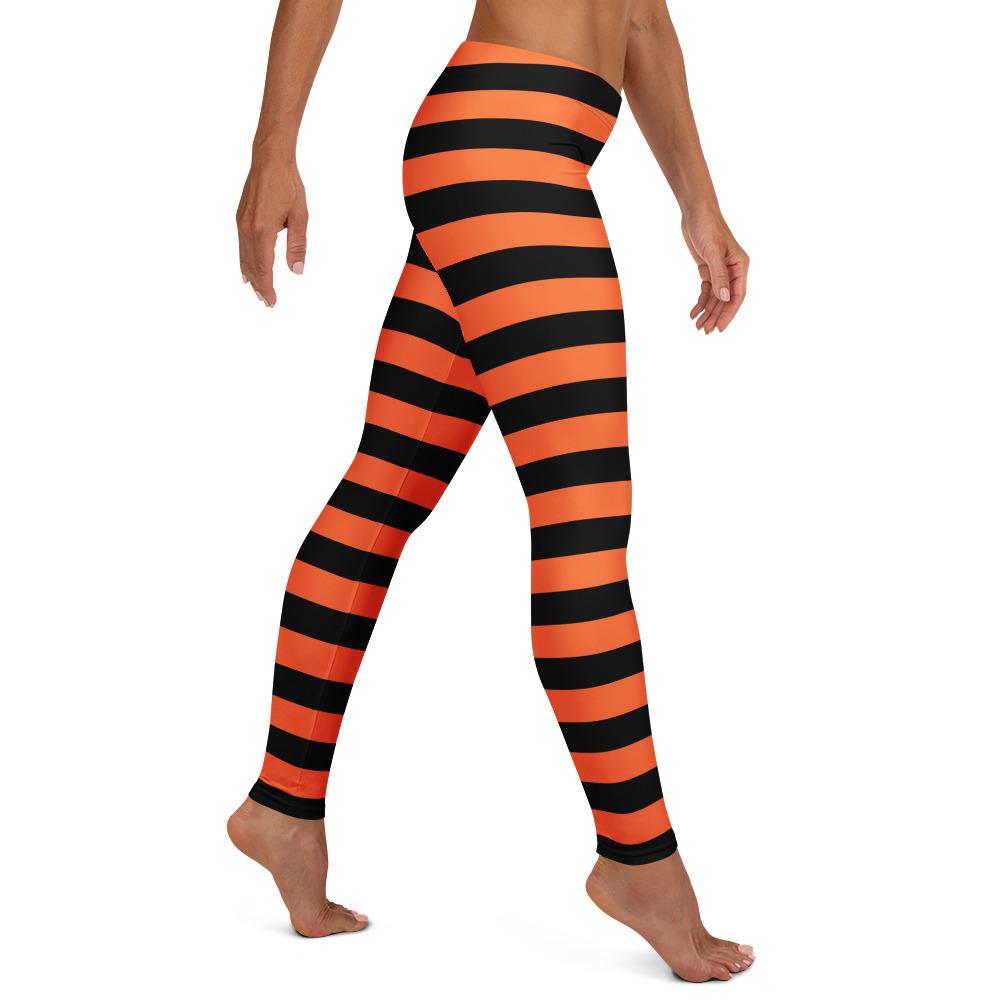 Smiffys Strumpfhose, Orange-schwarz Gestreift – Perfekt Für Halloween, Karneval & Mottopartys, Größe 6-12 Jahre
