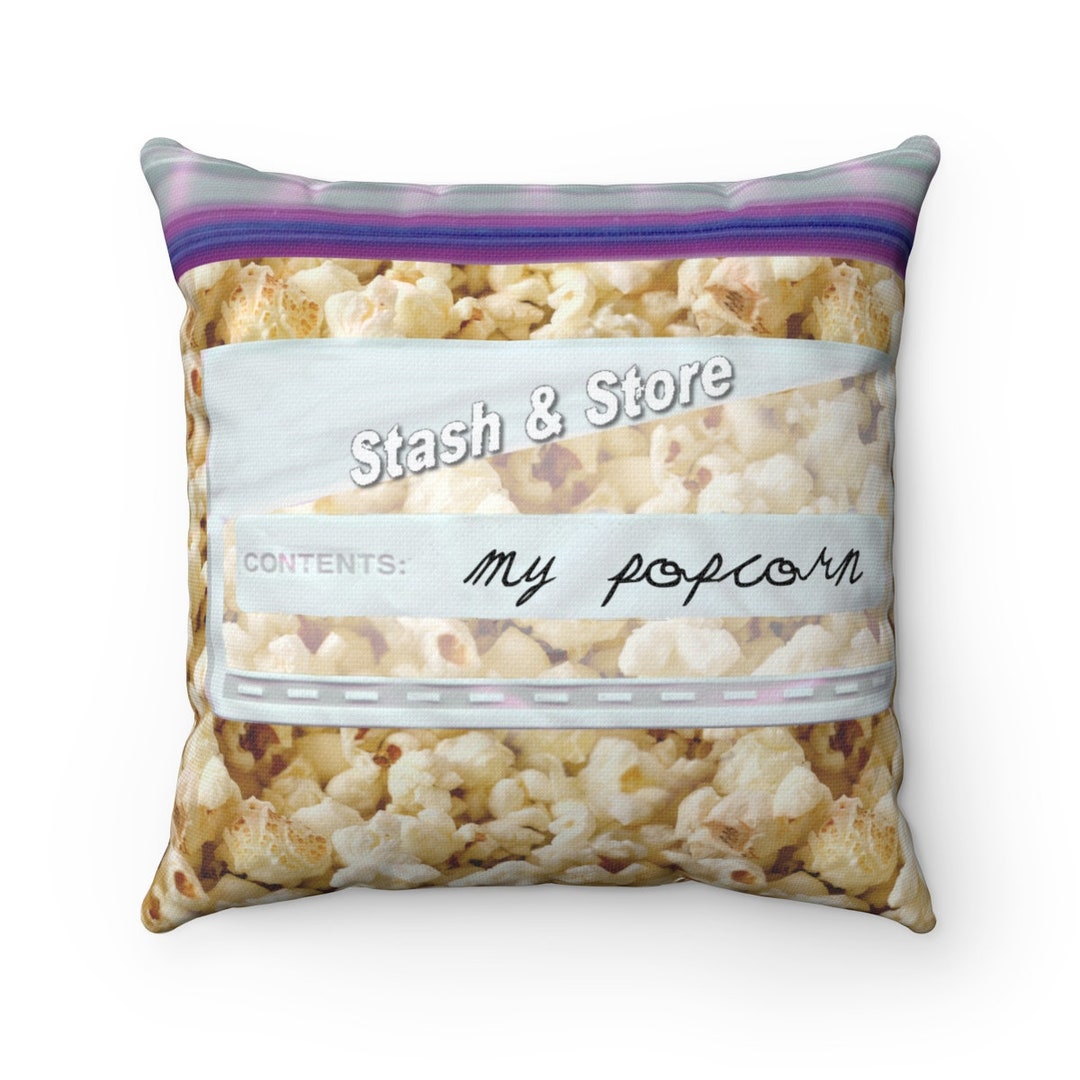 Baggies of Snacks Popcorn Design Sofa Decorative Spun Etsy