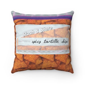Spicy Flaming Tortilla Chips Design Sofa Decorative Spun Polyester Square Pillow CASE