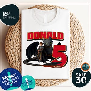 How To Train Dragon Birthday Gift For Son / Daughter | Funny Night Fury | Custom Name Unisex T-Shirt For Men Women Kids Boys Girls