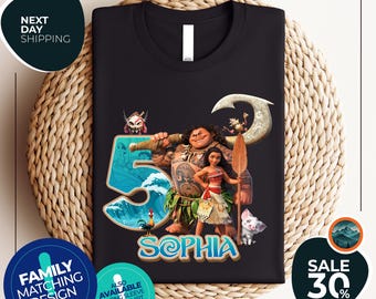 Moana Birthday Shirt | Moana Maui Family Birthday Tshirt | Matching Shirts | Moana Mommy Birthday Party Shirt | Moana Daddy Birthday Shirt