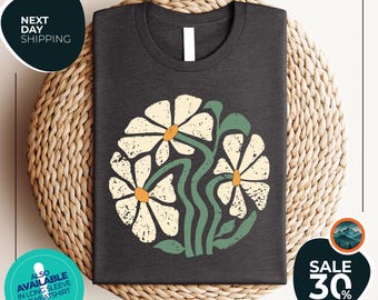 Daisy Shirt | Wildflower Shirt | Boho Flowers Shirt | Women Floral Shirt | Summer Shirt | Gift for Mom | Botanical Tee Shirt | Daisies Shirt