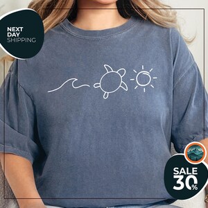 Comfort Colors® Ocean Turtle Sun Summer T-Shirt | Beach Bum Tee | Beach Tshirt | Comfort Colors Shirt | comfortable tee | summer vibes