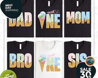 Family Ice Cream Theme Birthday Shirts | Mom Dad Bro Sis Family Ice Cream Birthday Shirts | Matching Ice Cream Birthday Tee | Girls Birthday