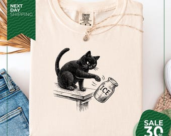 Comfort Colors® Anti ICE Pro Immigration Shirt | Abolish ICE Funny Cat Political Tee | Human Rights Civil Rights Equality Tee