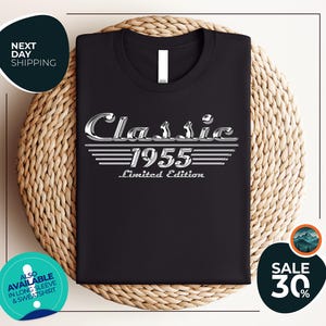 Custom 70th Birthday Shirt | Born in 1955 Classic Car Lover | Limited Edition Dad Birthday Gift Shirt | Grandpa Turning Seventy | Dad Shirt