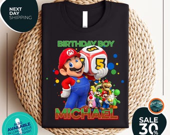 Custom Mario Birthday Shirt | Mario Shirt For Kids | Mario Birthday Shirt | Mario Birthday Party | Super Mario Birthday Shirt | Mario Tee