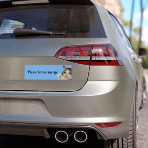 Please Let Me Merge- Sad Cat Car Magnet, Funny Car Decal, Cat Lover Gift, Car Accessories, Car Decor