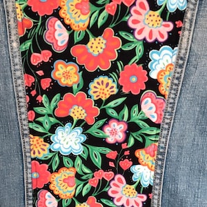 Vibrant Floral Accented Denim Jacket