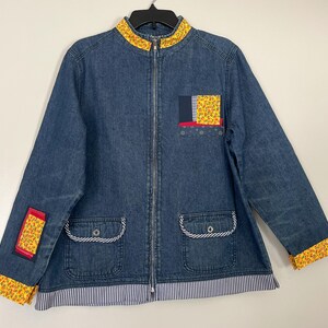 Vibrant Floral Accented Denim Jacket
