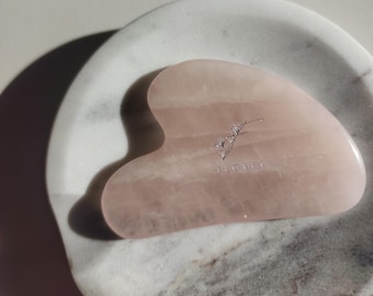 Natural Rose Quartz Gua Sha | Facial Sculpting Massage Tool | Anti Aging | Reduce Puffiness | Gifts under 20 for Her