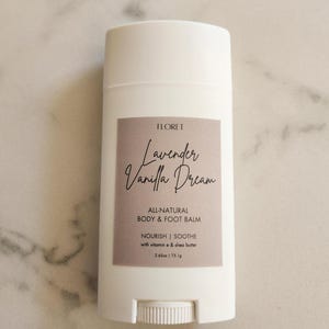All-Natural Body Foot Balm | Organic Shea Butter | Vitamin E | Nourish Dry Skin | Lavender Vanilla | Moisturizing | Gift under 20 for Her