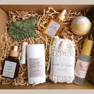 All-Natural Facial Gift Set | Brightening Facial Mist Oil | Charcoal Detox Soap | Vitamin E Body Balm | Gua Sha | Gifts Under 100 for Her