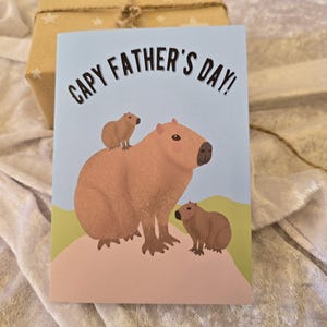 Biglietto d'auguri per la festa del papà a forma di Capybara, biglietto divertente per la festa del papà, biglietto personalizzato, biglietto per papà a forma di Capybara, regalo per la festa del papà, PDF, download immediato