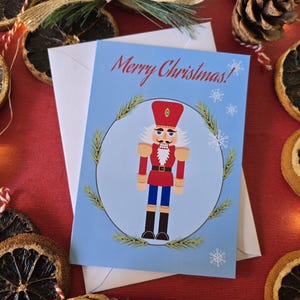 Nutcracker Christmas card, vintage style, Christmas card, Christmas greetings, The nutcracker