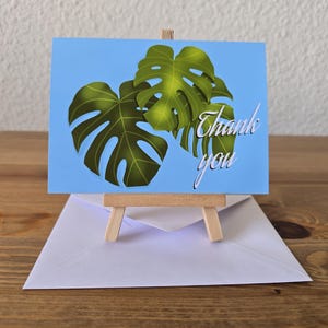 Carte de remerciement Monstera, plante d'intérieur, carte de remerciement, amateurs de plantes, plantes