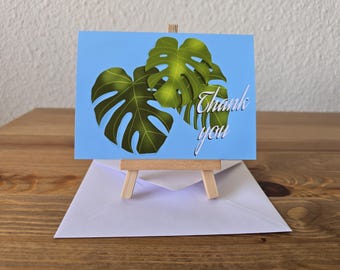 Monstera thank you card, house plant, thank you card, plant lovers, plants