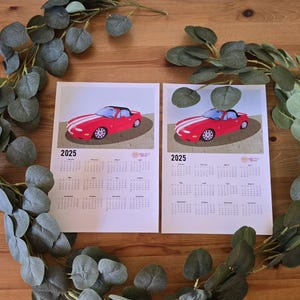Mazda MX5 Miata Sportscar 2025 Calendar, Car Enthusiast Gift, Wall Calendar, Racing Cars, pdf instant download, hostess gift, birthdays gift
