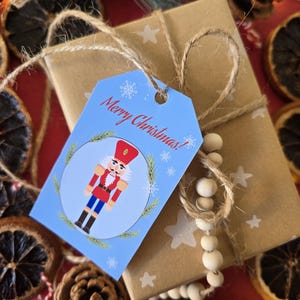 Nutcracker Christmas gift tags, vintage style gift tags, gift labels, Holiday present labels