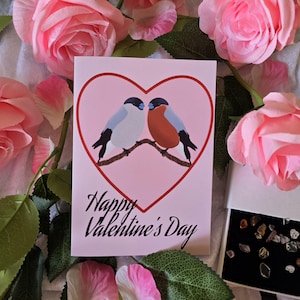 Carte de Saint-Valentin Love Birds, motif coeur, voeux romantique, carte de couple, cadeau d'anniversaire, sentiment sincère, pdf imprimable
