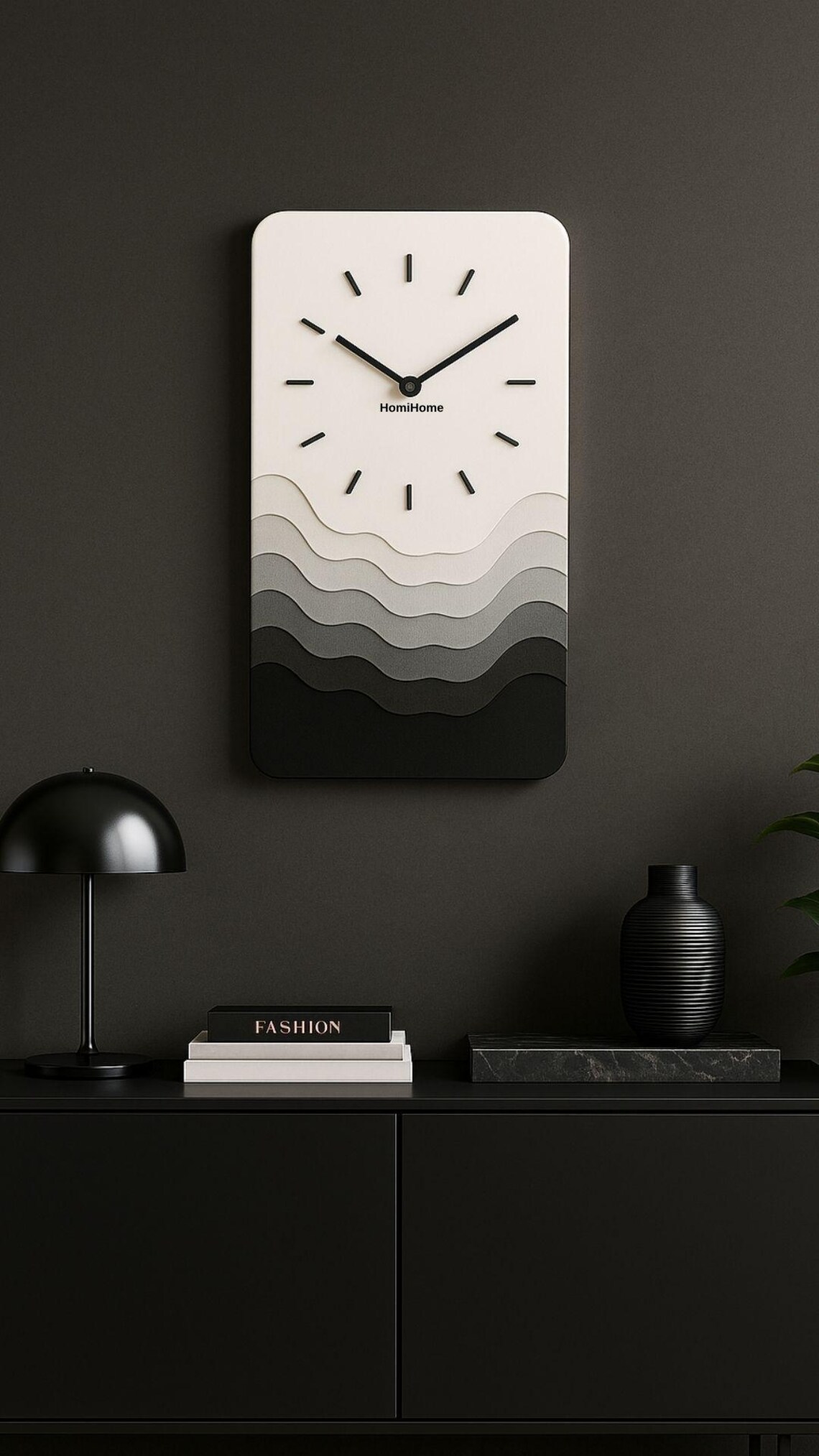 Modern Minimalist Wall Clock | Wavy Design | Silent Non-ticking ...