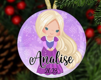 Personalized Princess Ornament, Christmas Ornament, Tree Decoration, Child Ornament, Stocking Stuffer Gift Idea