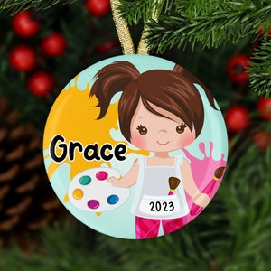 Personalized Artist Christmas Tree Holiday Ornament