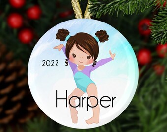Personalized Gymnastics Ornament - Christmas Tree Ornament, Holiday Ornament, Sports Ornament, Girl Gymnast Ornament, Gymnastics Gift
